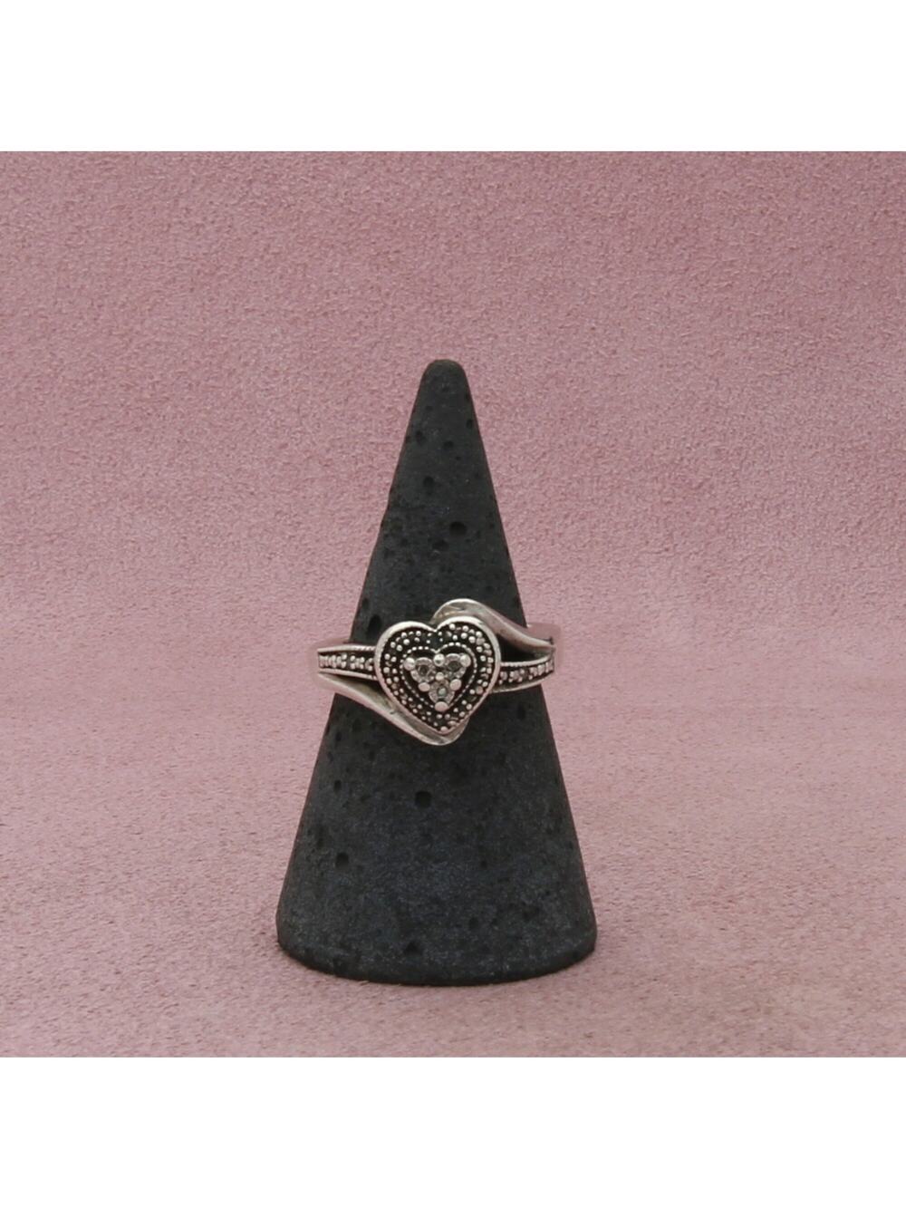 zales sterling silver diamond accent heart ring size 6.5